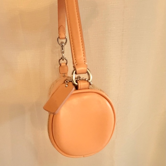 Coach Mini Barrel Bag Peach Cream Signature Shoulder Bag - Picture 6 of 12